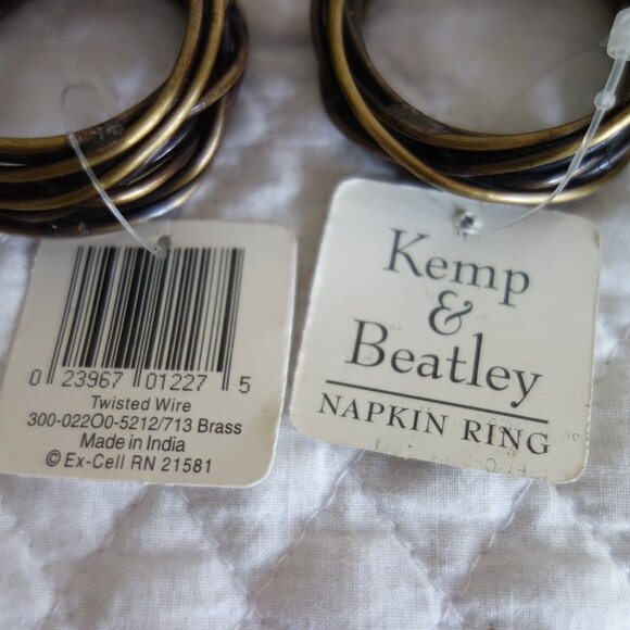 New KEMP & BEATLEY 6 Twisted Wire Bird Nest napkin rings - Picture 2 of 2